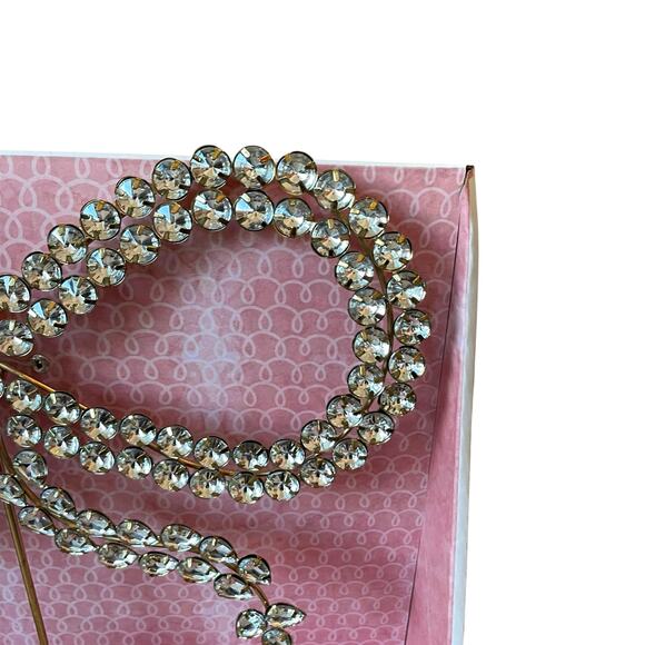 Gold Rhinestone Bow Tree Topper 12" Glam Christmas Decor Cupcakes & Cashmere New - Picture 7 of 8